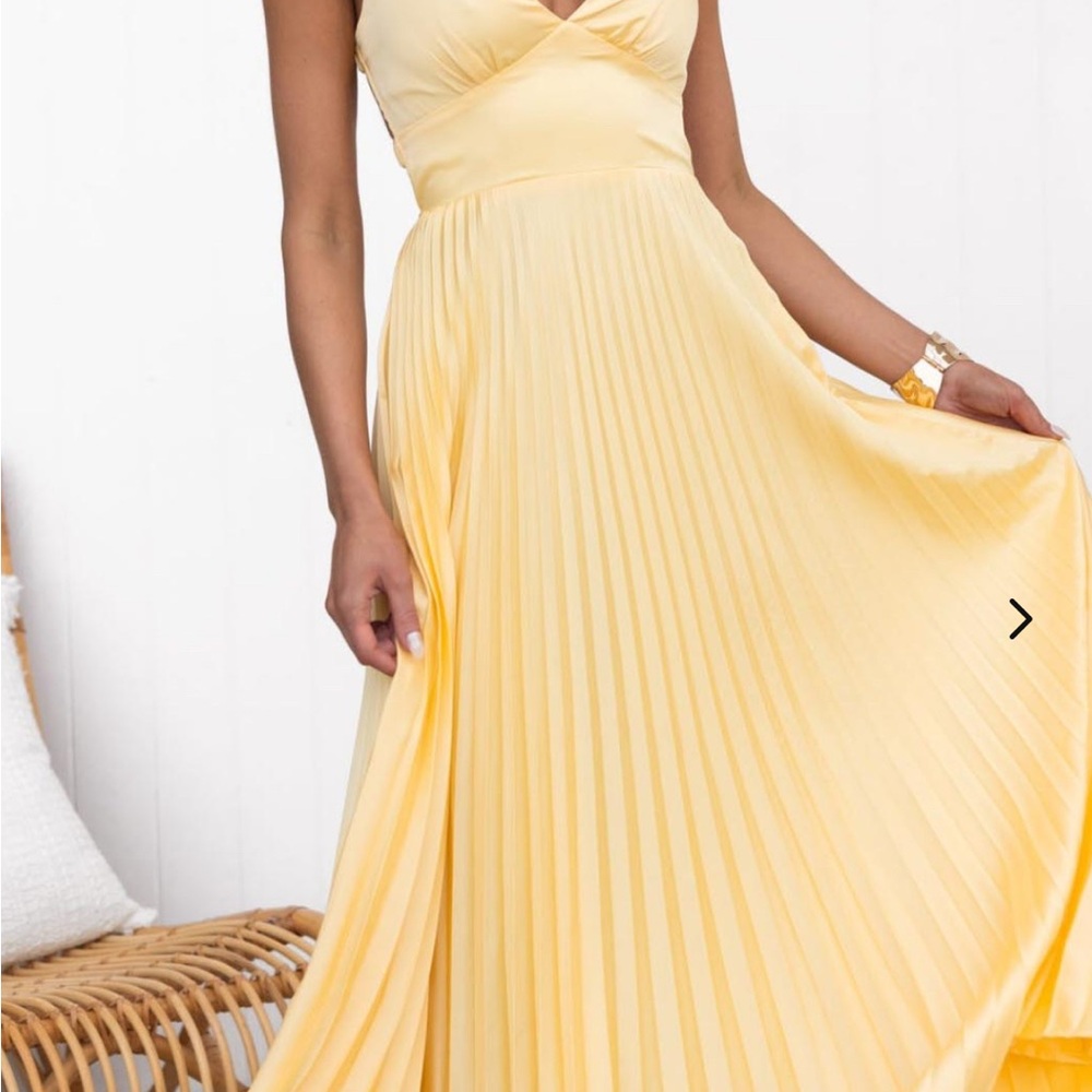 Yellow Pleated Dress